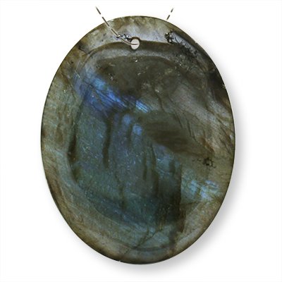 LABRADORITE GEMSTONE LARGE OVAL PENDANT FOCAL BEAD 35x45MM