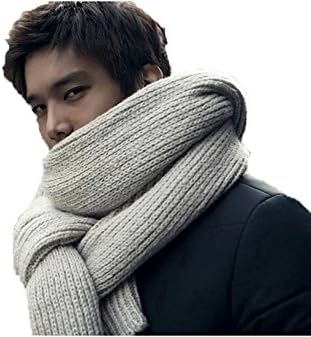 Mocasi Men's Warm Wool Knitted Scarf 19032 CM Beige