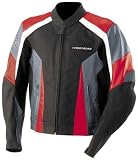 Firstgear Hammer Leather Mens Motorcycle Jacket Black/Red XL-Tall