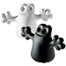 A di Alessi - AMDR01 S3 - Carlo, a little ghost on the top of a bottle set di due tappi in resina termoplastica, nero e bianco.