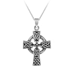 Sterling Silver Celtic Cross Pendant , 18"
