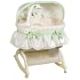 Kolcraft Easy Reach Rocking Bassinet with Light Vibes Mobile, Savannah Swirl Sage