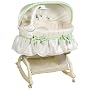 Kolcraft Easy Reach Rocking Bassinet with Light Vibes Mobile, Savannah Swirl Sage