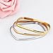 Stainless Steel Tri-color Set of 3 Silver/Rose Gold/Gold-Tone Square Design Bangle Bracelets for Women
