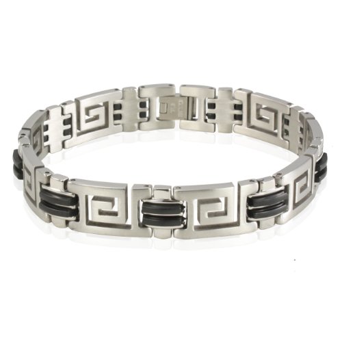 Men's Stainless Steel Greek Key Bracelet