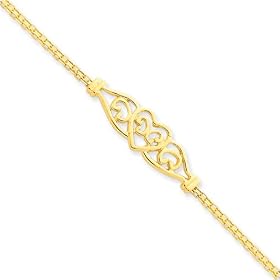 14k Gold Heart Anklet by GOLDIA