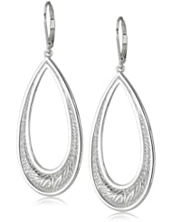 ELLE Jewelry "Ambrosia" Sterling Silver Drop Hoop Earrings