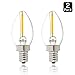 Luxrite C7 LED Night Light Bulb, 0.7W (10W Equivalent) Warm White 2700K, Mini Candelabra Bulb, 50 Lumens, E12 Base, UL Listed, 2 Pack
