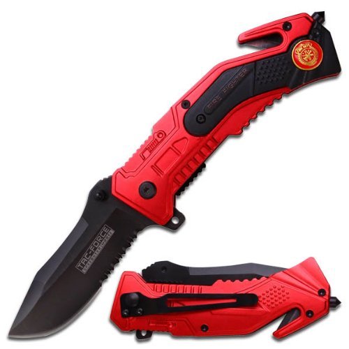 Tac force magnum assisted opening rescue knife - firefighter