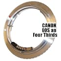 AF-Adapter CANON EOS an Four Thirds 4/3 E-620 E-520 etc. Edler und hochwertiger AF-Adapter aus exloxiertem Messing, speziell zur Benutzung von CANON EOS EF Objektiven an Four Thirds (4/3) Kameras, mit Autofokusbest&auml;tigung und Blenden-Programmierung.
