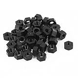 uxcell 六角ナット　クラブスクリュー　ハードウェアツール　M6ネジ 　ファスナーロッカー　ブラック50個