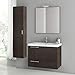 Nameeks ANS77 ACF 31-3/10" Wall Mounted Vanity Set with Wood Cabinet, Ceramic To, Wenge