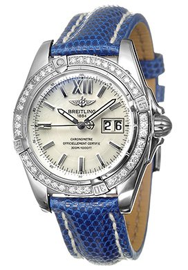 Breitling A4935053-A591-143Z Cockpit White Mother-of-Pearl Dial Leather Lizard Men's Automatic Chronometer Watch