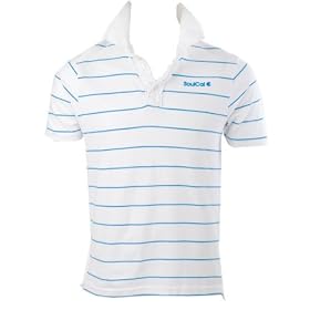 Soul Cal Stripe Polo T-Shirt - White - Mens