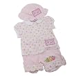 Ensemble brod� rose de chandail � manches courtes, pantalon et bonnet pour b�b� fille, � motif fruit sucr� (3-6 mois) (Rose)