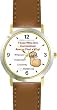 Habit 1 - Those Committed #2 (English Text) - DELUXE TWO-TONE WATCH from THE 7 HABITS - WATCH COLLECTION BY WATCHBUDDY&reg; - Arabic Numbers - Brown Leather Strap-Size-Children's Size-Small ( Boy's Size & Girl's Size )