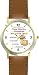 Habit 1 - Those Committed #2 (English Text) - DELUXE TWO-TONE WATCH from THE 7 HABITS - WATCH COLLECTION BY WATCHBUDDY&reg; - Arabic Numbers - Brown Leather Strap-Size-Large ( Men's Size or Jumbo Women's Size )