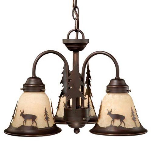 Vaxcel LK55416BBZC 3 Light Bryce Fan Kit Chandelier, Burnished Bronze