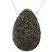 Sterling Silver Green Jasper Teardrop Pendant, 18"