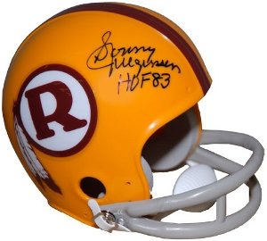 Sonny Jurgensen Autographed/Hand Signed Washington Redskins TB 2bar Yellow Replica Mini Helmet HOF 8