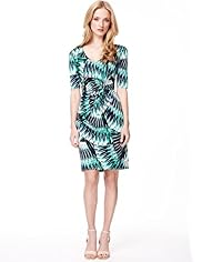 Autograph Geographic Tropical Print Twisted Front Dress