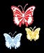 3-Colorful BUTTERFLYS Vinyl Stickers/decals (Perfect for Sliding Glass Doors)