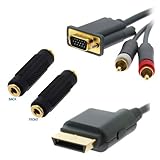GTMax 6FT Gold Plated VGA Cable/Digital Optical Audio Port + Gold Plated 3.5 mm Stereo Coupler Femal