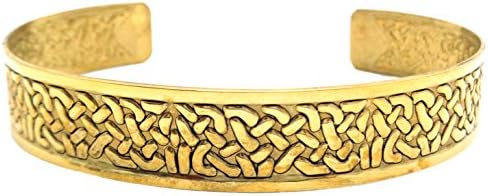 Celtic Knotwork Designer 1/2" Gold Stainless Steel Bangle Cuff Bracelet