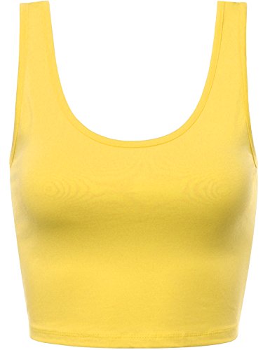 FPT Womens Basic Crop Tank Top YELLOW SMALL