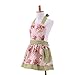 G2PLUS Lovely Classic Style Pink Floral Parent-Child Apron Women's Cooking or Baking Apron with 2 Pockets Mama & Kid Girl Apron Great Gift For Wife Daughters Ladies