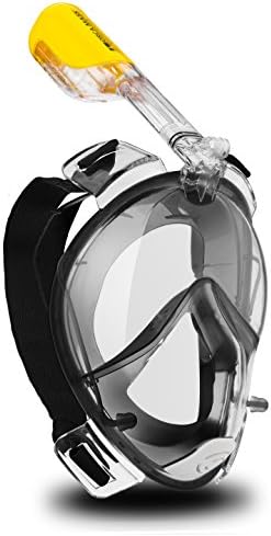 #1 BEST 180° Full Face Snorkel Mask on Amazon, by North Scout - Clearview Technology with Easy Breathe Design and Silicone Facial Lining. (Black, L/XL)