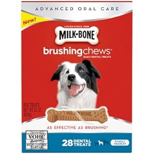Milk-Bone Brushing Chews Daily Dental Treats - Small/Medium Value Pack, 22 Ounce - 28 Bones Milk-Bone Brushing Chews Daily Dental Treats - Small/Medium Value Pack, 22 Ounce - 28 Bones