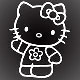 HELLO KITTY WAVING DECAL STICKER 6X5