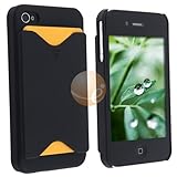 Clip-on Case w/ Business Card Holder Compatible With Apple iPhone 4 , Black ....