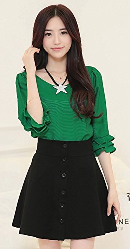 ミニスカート 前ボタン エレガント ブラウス スーツ オーガンジー 長袖 フレアー シフォン セクシー フレア 大きいサイズ  ワンピース コート ロング エレガンス 美脚 デート パーティ 秋物 冬物　m041