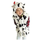 Unisex-Child Plush Animal Hoody Vest Costumes Cow Vest (S)