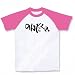 のんだくれ日本酒 ラグランTシャツ(ホワイト×ピンク) M