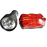 LED Radlicht-Set, (Batterielampenset). Helle LEDs, sparsam, leicht montierbar. Vorderlampe aus Metall. Inklusive Batterien.von "Longxi"