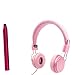 DURAGADGET Kurio TAB / TAB XL / 10S / Phone / Pocket / Touch 4S / XTREME - Pretty Pink Ultra-Stylish Kids Fashion Headphones with Padded Design, Button Remote & Microphone for Kurio TAB / TAB XL / 10S / Phone / Pocket / Touch 4S / XTREME Kids Tablet + BONUS Matching Stylus!