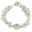 EXP Handmade White Howlite Bracelet With Etched Silver Accent Bead