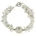 Handmade White Howlite Bracelet With Etched Silver Accent Bead