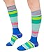 CompressionZ 20-30 mmHg Compression Socks Men & Women - Knee High Support Stockings (Ocean Stripes, X-Large)