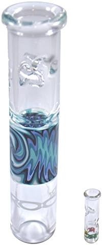 Cypress Hill's Phuncky Feel Tips - By Roor - HUGE Party Blunt Size 25mm - Mega Clear w/ Worked Reversal Section - Round Glass Tip w/ TooHotGlass Sticker