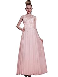 A-line Applique Sequined Floor Length Tulle Quinceanera Dress 