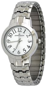 AK Anne Klein #10-9203SVSV Women's Easy Reading Expansion Stretch Band Watch