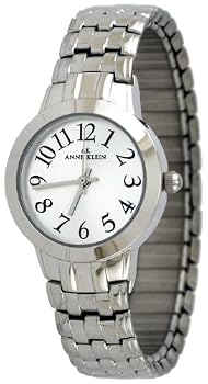 AK Anne Klein #10-9203SVSV Women's Easy Reading Expansion Stretch Band Watch
