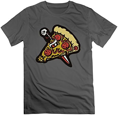 Men Pizza Knife Skull Enamel Pin Halloween Fashion Tshirt Cotton Short Sleeve