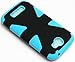 One Touch Fierce 2 Case, Bastex Heavy Duty Hybrid Dynamic Protective Case - Baby Blue Soft Silicone Cover with Black Hard Shell Case for Alcatel One Touch Fierce 2 7040T, Pop Icon A564C