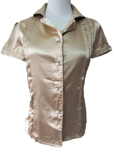 the grace eboutique Simple Classic chic Summer blouse top,Size 6-8, Gold