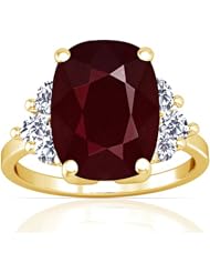 18K Yellow Gold Cushion Cut Ruby Fana Designer Ring